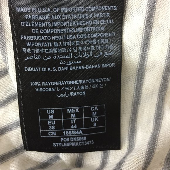 NWT GUESS by MARCIANO Short Sleeve Striped Silver Rhinestone J'ADORE Shirt Top - Picture 3 of 11